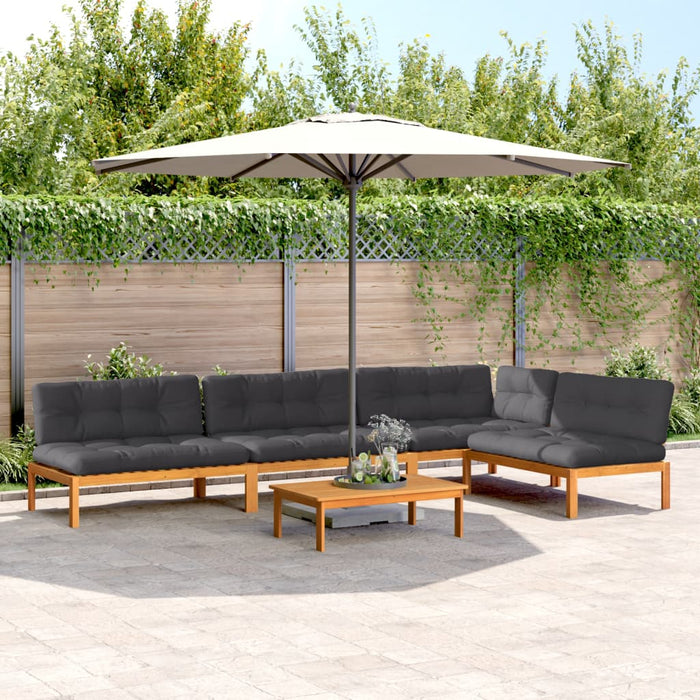 Set canapele de grădină cu perne din paleți 5 piese lemn acacia WALTI