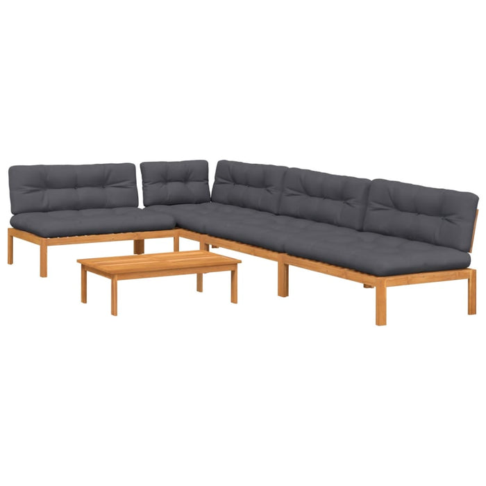 Set canapele de grădină cu perne din paleți 5 piese lemn acacia WALTI