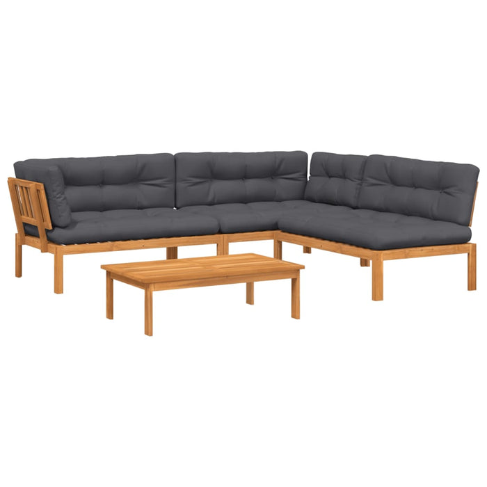 Set canapele de grădină cu perne din paleți 4 piese lemn acacia WALTI