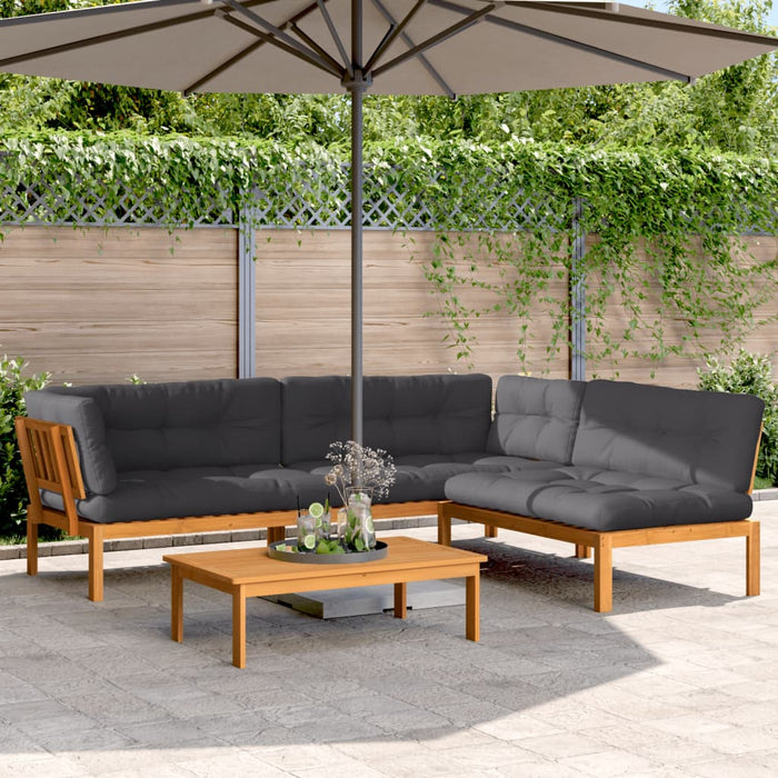 Set canapele de grădină cu perne din paleți 4 piese lemn acacia WALTI