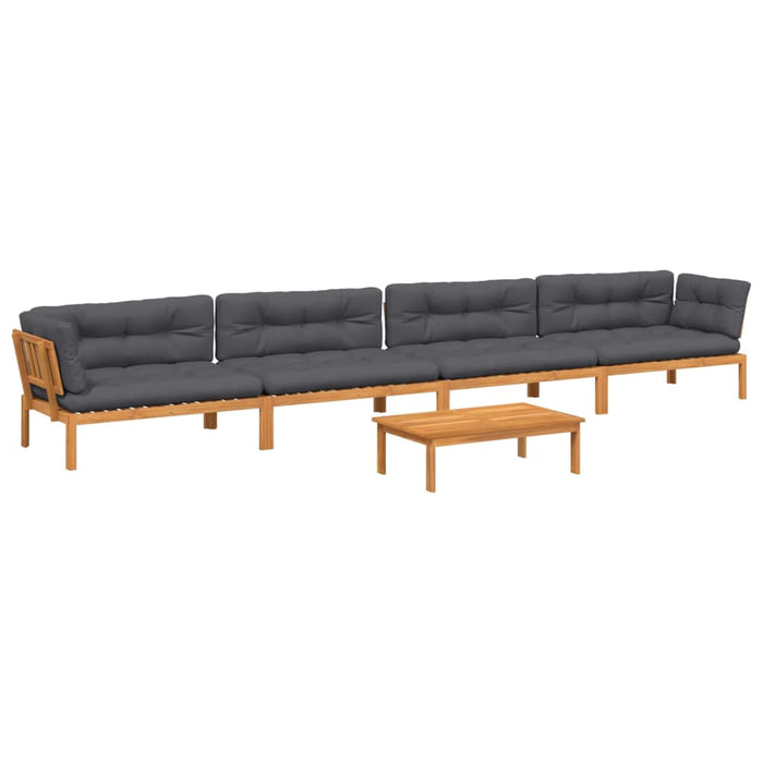 Set canapele de grădină cu perne din paleți 5 piese lemn acacia WALTI