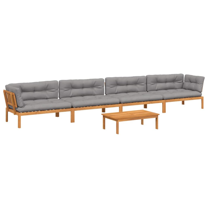 Set canapele de grădină cu perne din paleți 5 piese lemn acacia WALTI