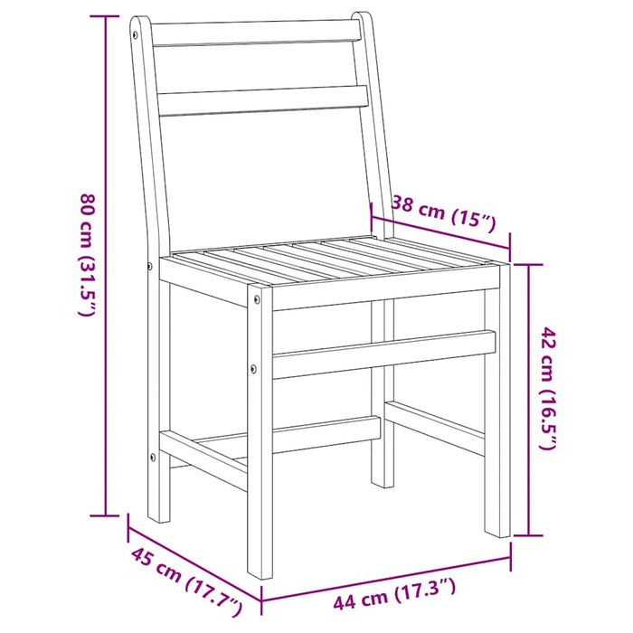Set mobilier de balcon, 3 piese, lemn masiv de acacia - WALTI WALTI