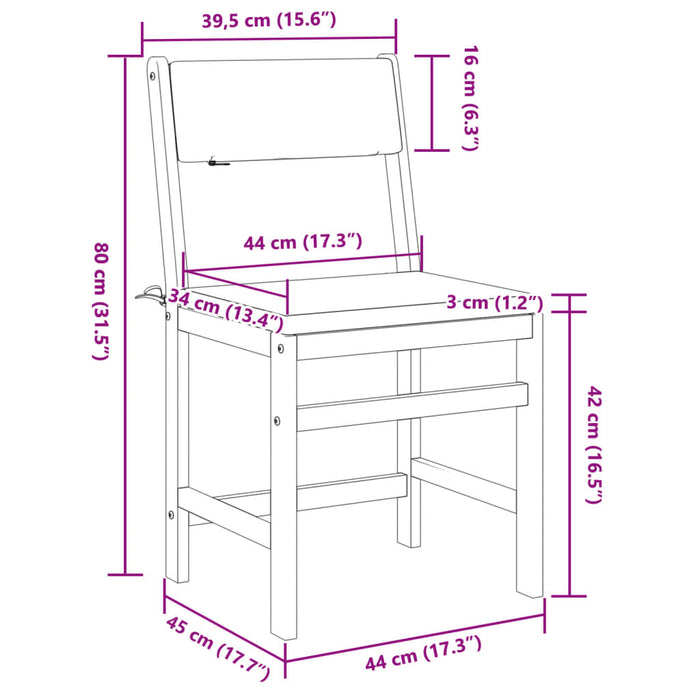 Set mobilier de balcon cu perne, 3 piese, lemn masiv acacia - WALTI WALTI