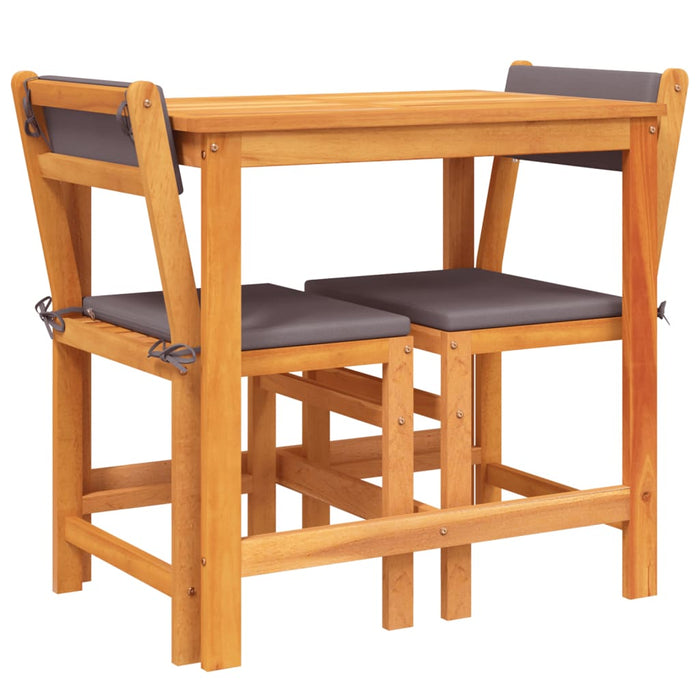 Set mobilier de balcon cu perne, 3 piese, lemn masiv acacia - WALTI WALTI