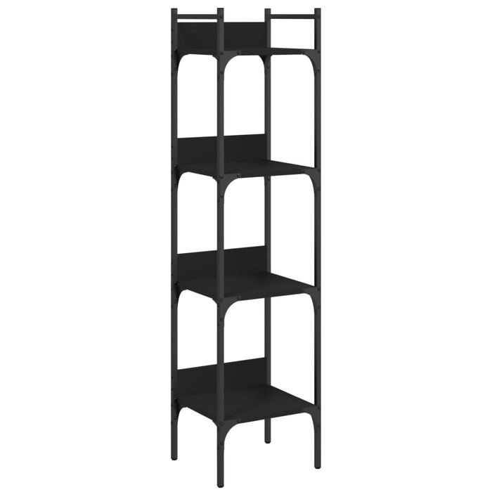 Bibliotecă 4 niveluri, negru, 35x30x138,5 cm, lemn prelucrat - WALTI WALTI