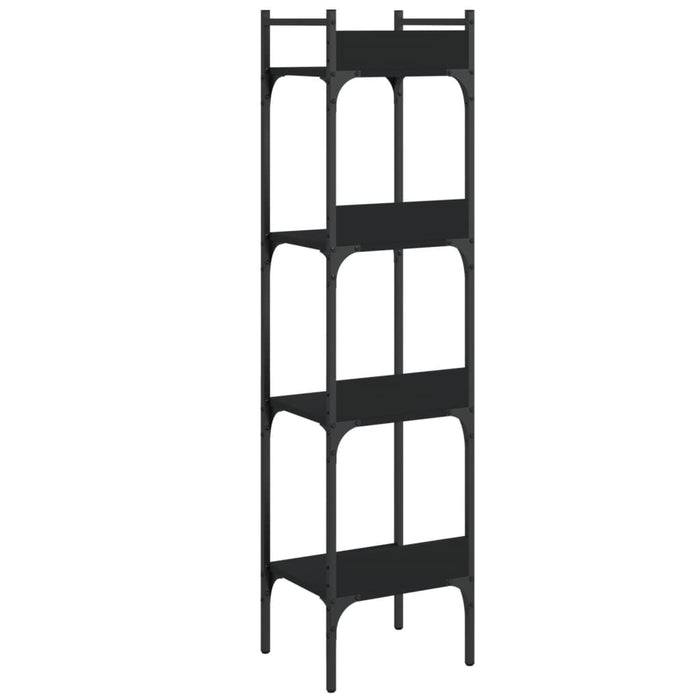 Bibliotecă 4 niveluri, negru, 35x30x138,5 cm, lemn prelucrat - WALTI WALTI