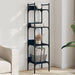 Bibliotecă 4 niveluri, negru, 35x30x138,5 cm, lemn prelucrat - WALTI WALTI
