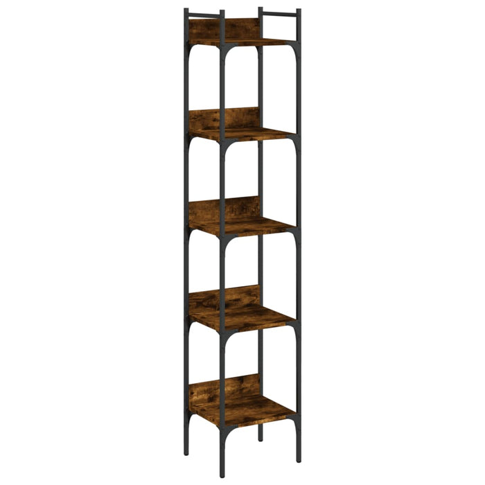 Bibliotecă 5 niveluri stejar afumat 35x30x174 cm lemn prelucrat WALTI