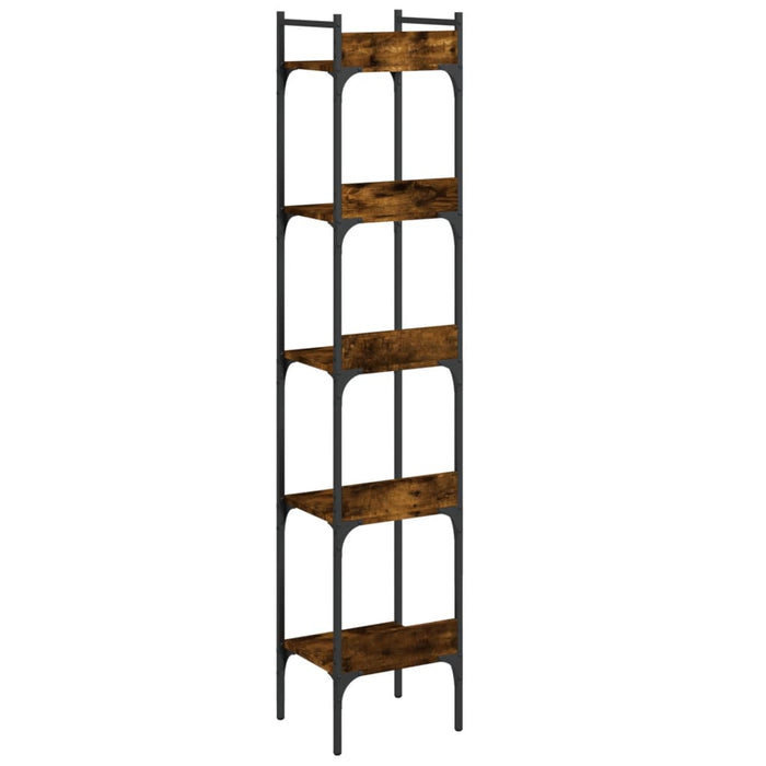 Bibliotecă 5 niveluri stejar afumat 35x30x174 cm lemn prelucrat WALTI