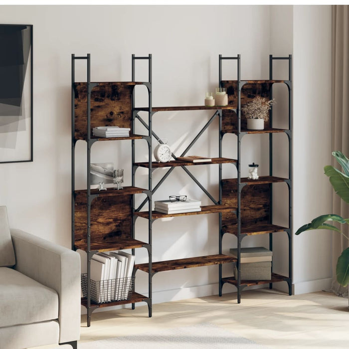 Bibliotecă, stejar fumuriu, 155,5x24x166,5 cm, lemn prelucrat - WALTI WALTI