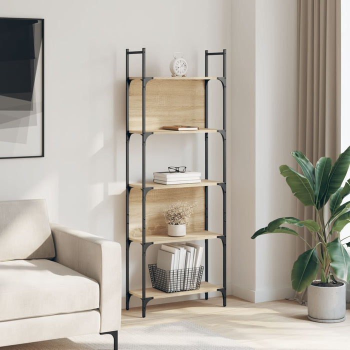 Bibliotecă 5 niveluri, stejar sonoma, 60,5x24x166,5 cm WALTI
