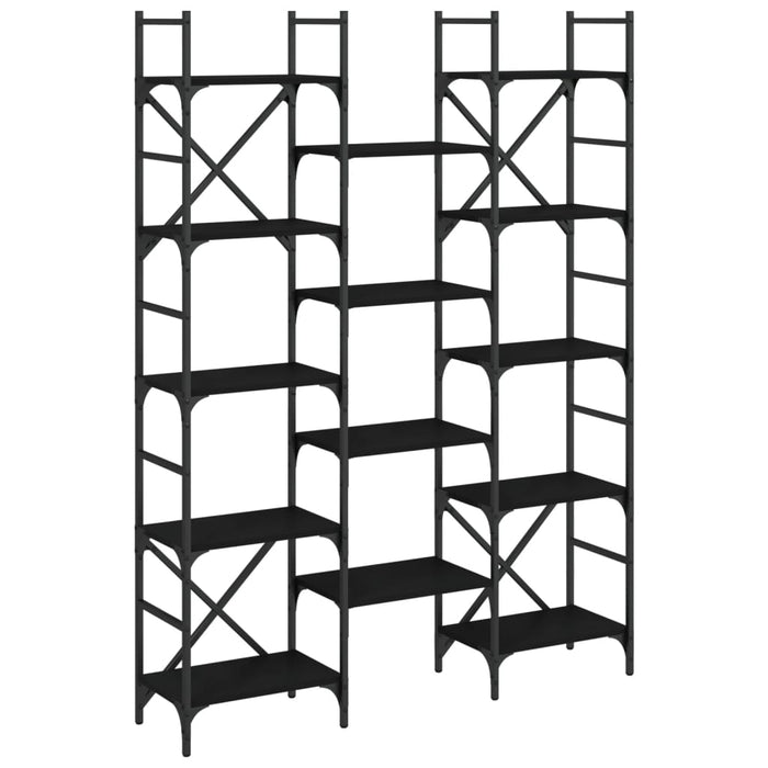 Bibliotecă, negru, 127,5x28,5x172,5 cm, lemn prelucrat - WALTI WALTI