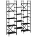 Bibliotecă, negru, 127,5x28,5x172,5 cm, lemn prelucrat - WALTI WALTI