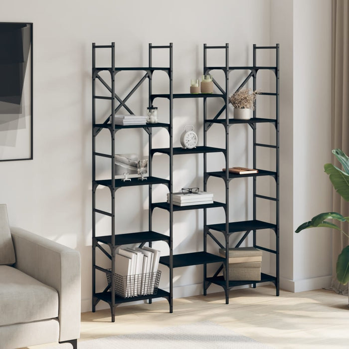 Bibliotecă, negru, 127,5x28,5x172,5 cm, lemn prelucrat - WALTI WALTI