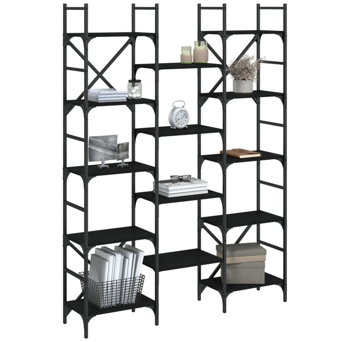 Bibliotecă, negru, 127,5x28,5x172,5 cm, lemn prelucrat - WALTI WALTI