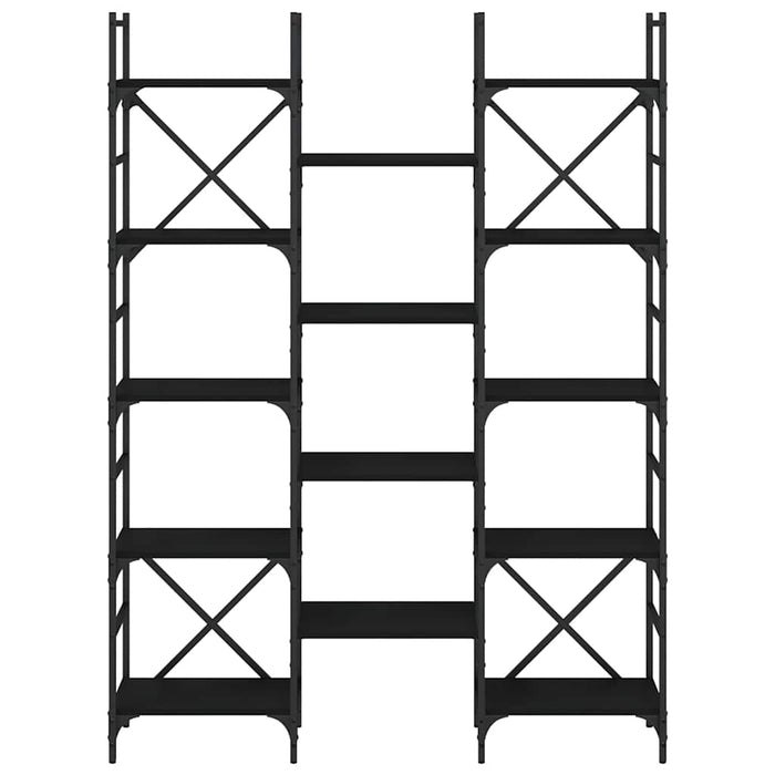 Bibliotecă, negru, 127,5x28,5x172,5 cm, lemn prelucrat - WALTI WALTI