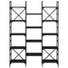 Bibliotecă, negru, 127,5x28,5x172,5 cm, lemn prelucrat - WALTI WALTI