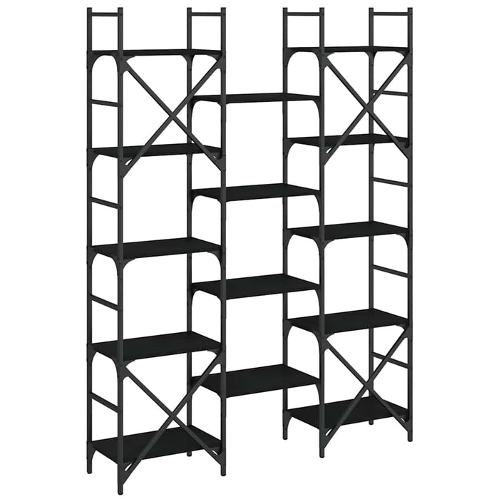 Bibliotecă, negru, 127,5x28,5x172,5 cm, lemn prelucrat - WALTI WALTI