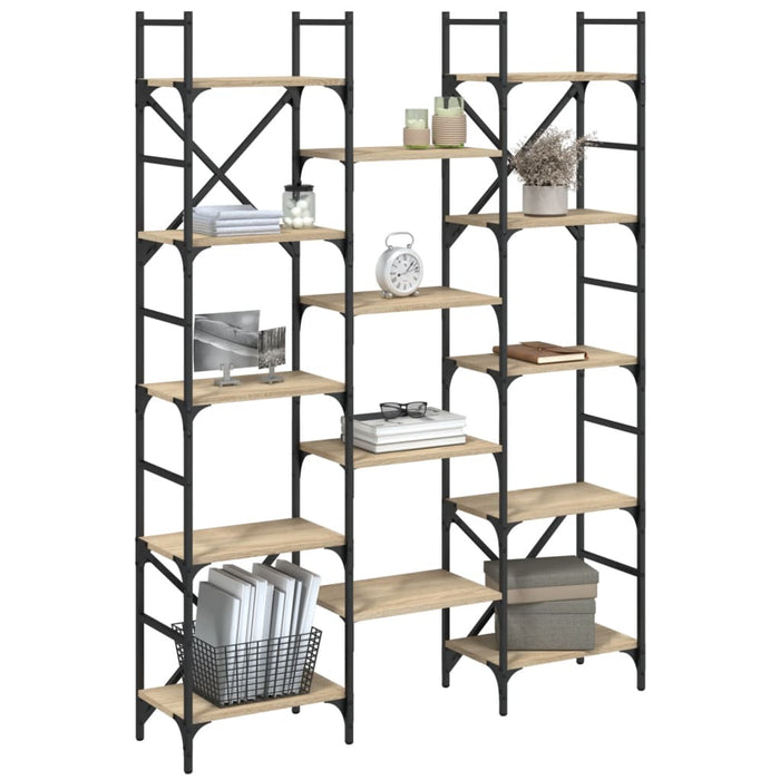 Bibliotecă, stejar sonoma, 127,5x28,5x172,5 cm, lemn prelucrat WALTI