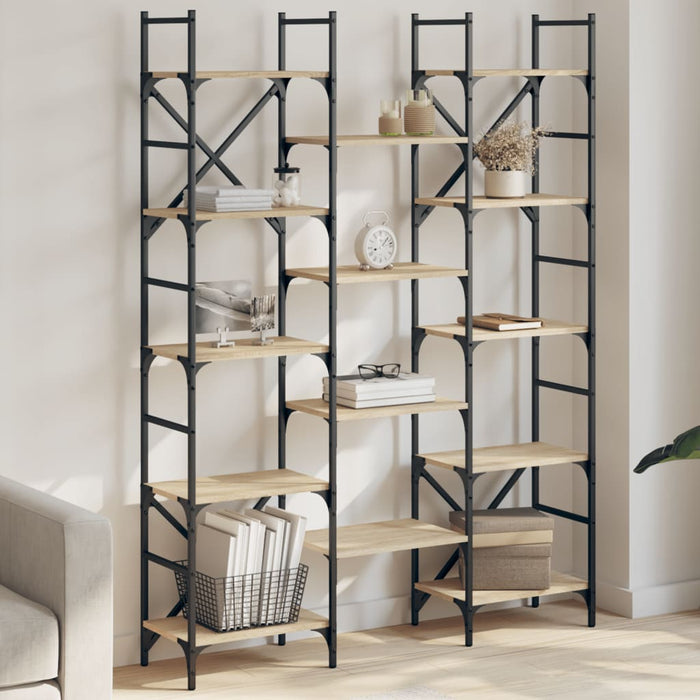 Bibliotecă, stejar sonoma, 127,5x28,5x172,5 cm, lemn prelucrat WALTI