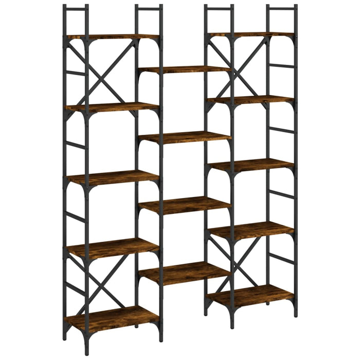 Bibliotecă, stejar fumuriu, 127,5x28,5x172,5 cm, lemn prelucrat WALTI