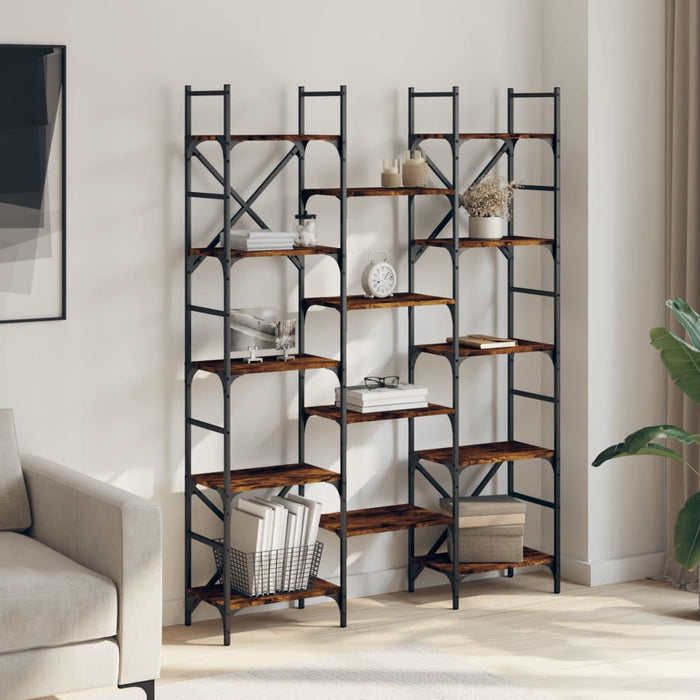 Bibliotecă, stejar fumuriu, 127,5x28,5x172,5 cm, lemn prelucrat WALTI