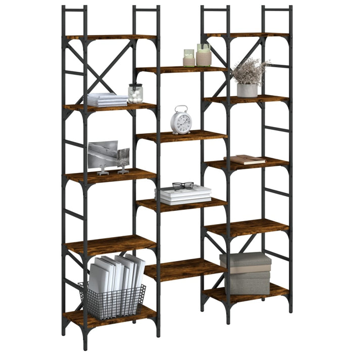 Bibliotecă, stejar fumuriu, 127,5x28,5x172,5 cm, lemn prelucrat WALTI