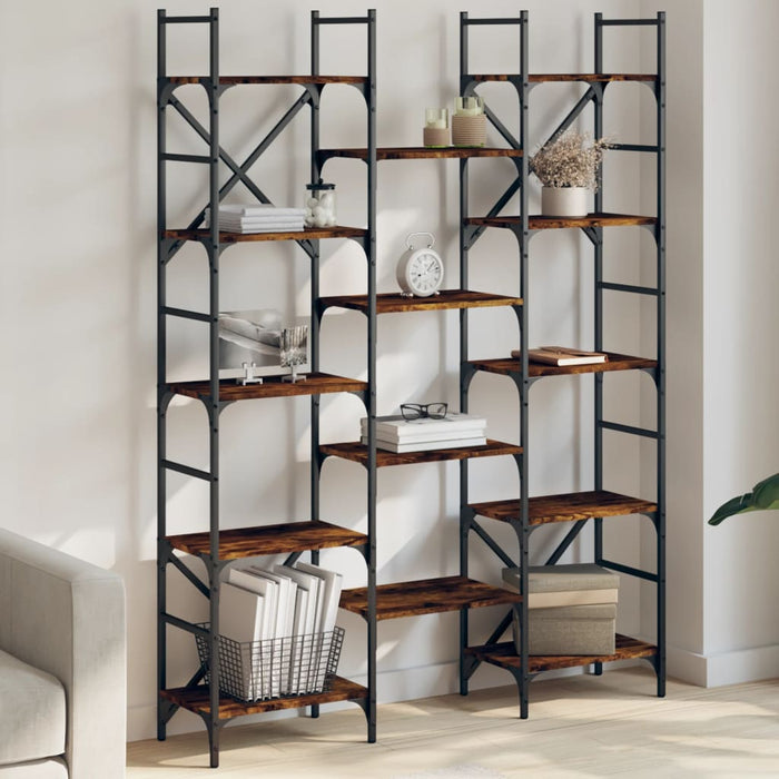 Bibliotecă, stejar fumuriu, 127,5x28,5x172,5 cm, lemn prelucrat WALTI