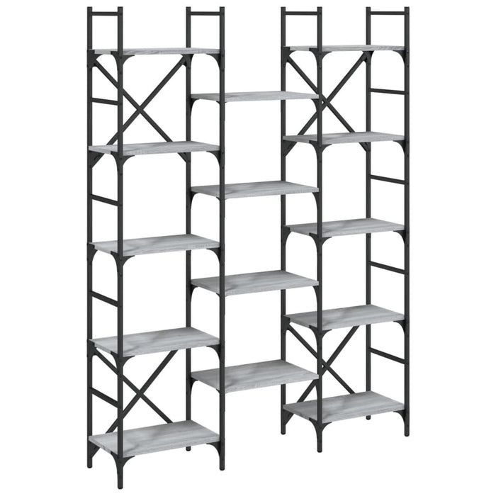 Bibliotecă, gri sonoma, 127,5x28,5x172,5 cm, lemn prelucrat - WALTI WALTI