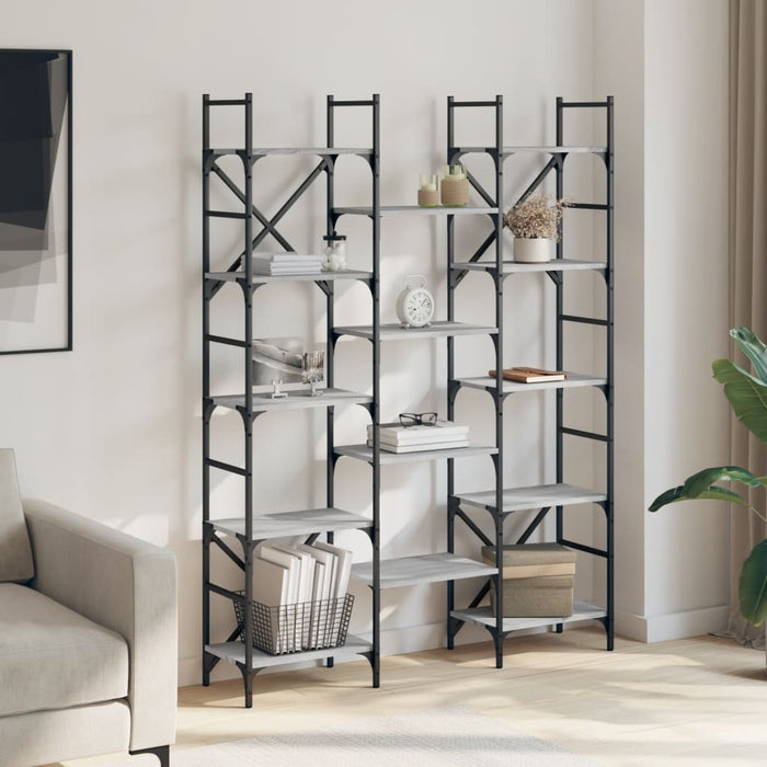 Bibliotecă, gri sonoma, 127,5x28,5x172,5 cm, lemn prelucrat - WALTI WALTI