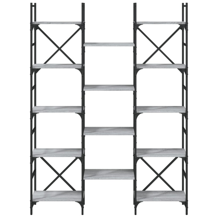 Bibliotecă, gri sonoma, 127,5x28,5x172,5 cm, lemn prelucrat - WALTI WALTI