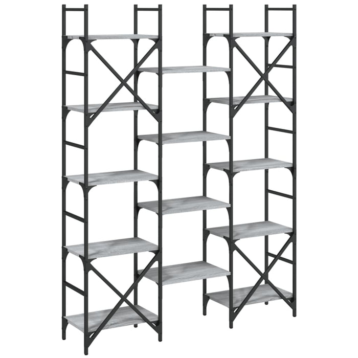 Bibliotecă, gri sonoma, 127,5x28,5x172,5 cm, lemn prelucrat - WALTI WALTI