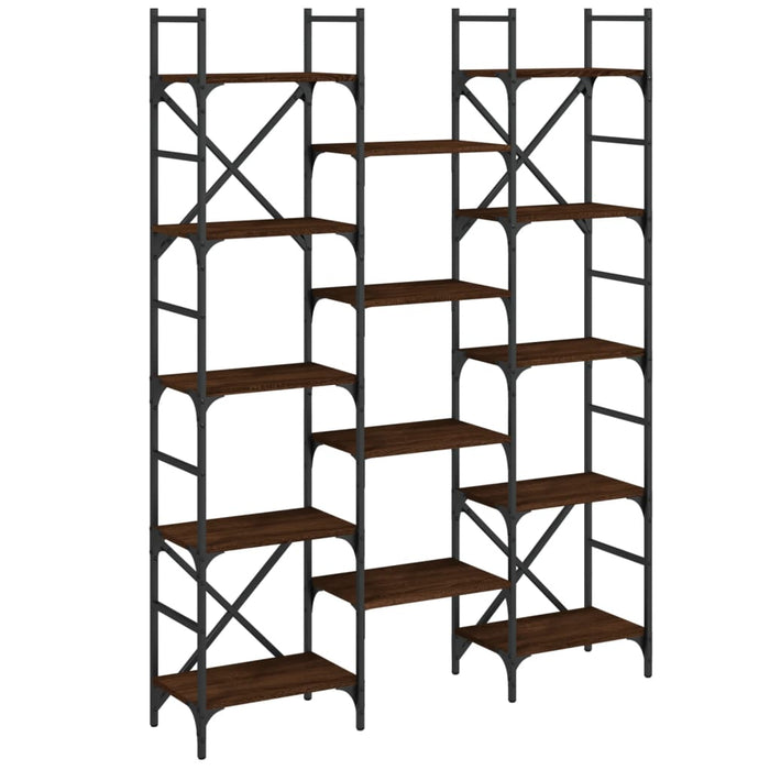 Bibliotecă, stejar maro, 127,5x28,5x172,5 cm, lemn prelucrat - WALTI WALTI