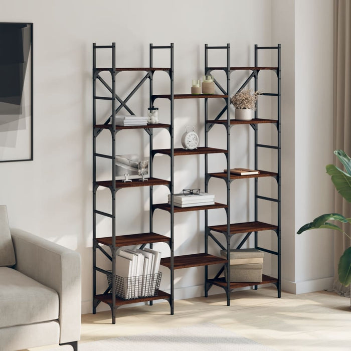 Bibliotecă, stejar maro, 127,5x28,5x172,5 cm, lemn prelucrat - WALTI WALTI
