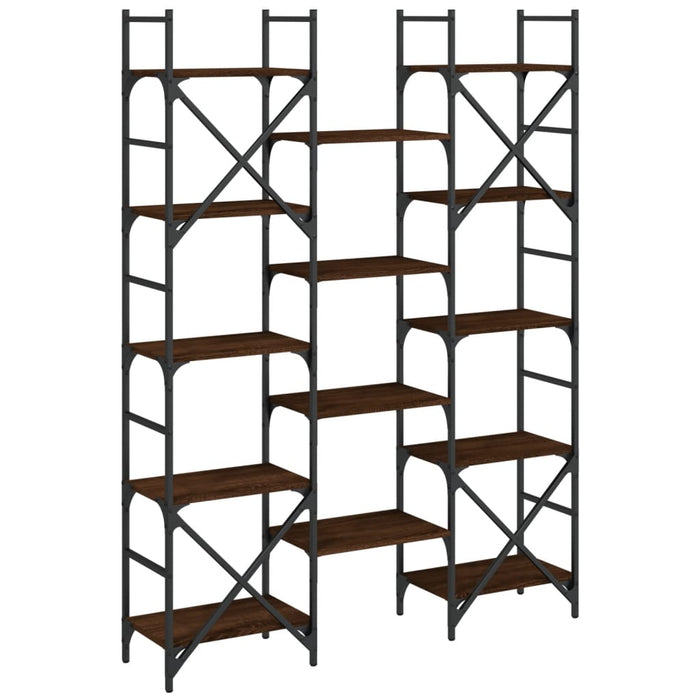 Bibliotecă, stejar maro, 127,5x28,5x172,5 cm, lemn prelucrat - WALTI WALTI