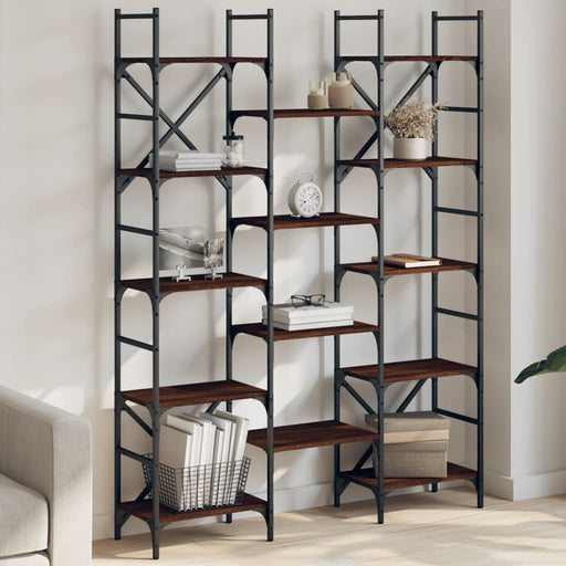Bibliotecă, stejar maro, 127,5x28,5x172,5 cm, lemn prelucrat - WALTI WALTI