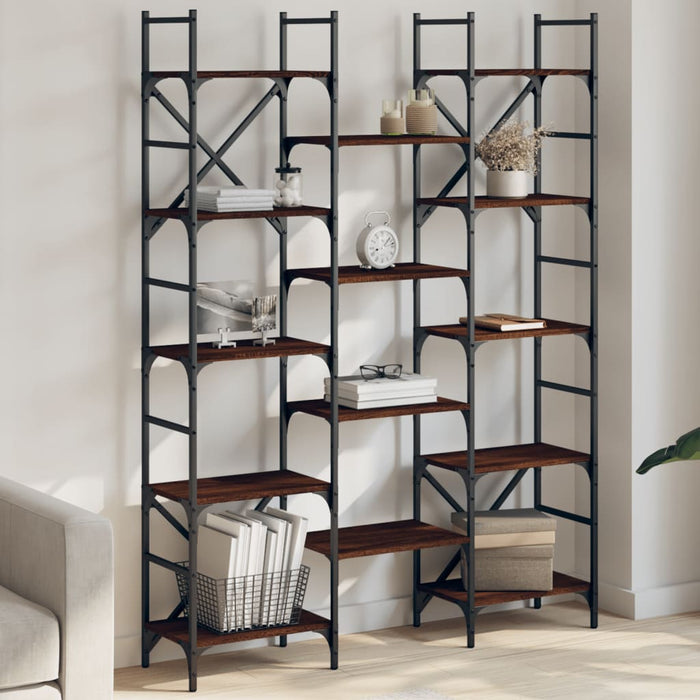 Bibliotecă, stejar maro, 127,5x28,5x172,5 cm, lemn prelucrat - WALTI WALTI