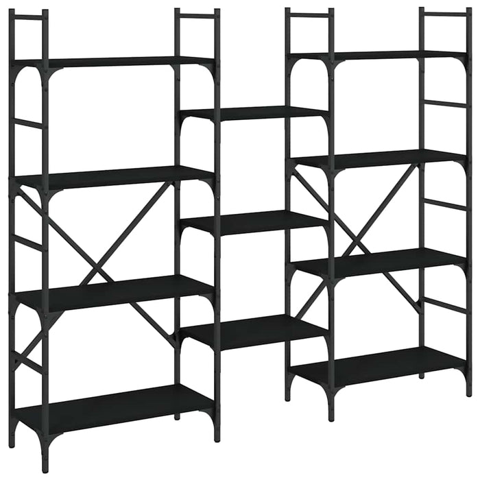 Bibliotecă, negru, 160x28,5x136,5 cm, lemn prelucrat - WALTI WALTI