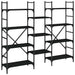 Bibliotecă, negru, 160x28,5x136,5 cm, lemn prelucrat - WALTI WALTI