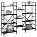 Bibliotecă, negru, 160x28,5x136,5 cm, lemn prelucrat - WALTI WALTI