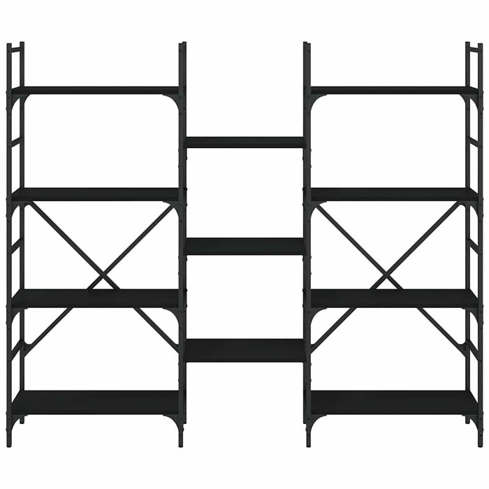 Bibliotecă, negru, 160x28,5x136,5 cm, lemn prelucrat - WALTI WALTI