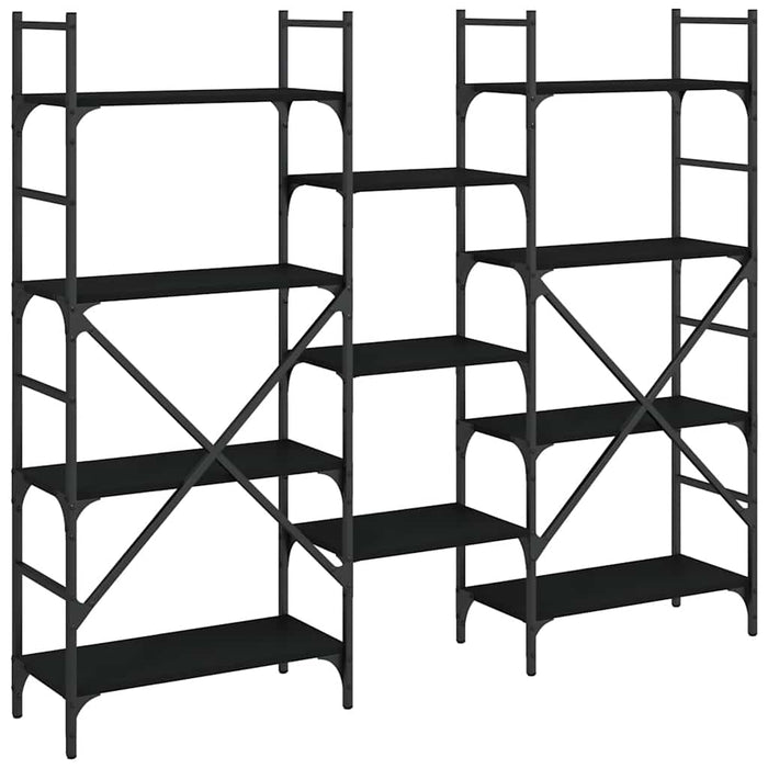 Bibliotecă, negru, 160x28,5x136,5 cm, lemn prelucrat - WALTI WALTI