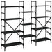 Bibliotecă, negru, 160x28,5x136,5 cm, lemn prelucrat - WALTI WALTI