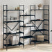 Bibliotecă, negru, 160x28,5x136,5 cm, lemn prelucrat - WALTI WALTI