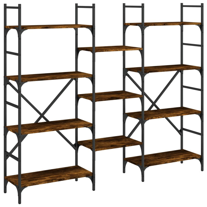 Bibliotecă, stejar fumuriu, 160x28,5x136,5 cm, lemn prelucrat - WALTI WALTI