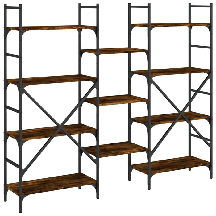 Bibliotecă, stejar fumuriu, 160x28,5x136,5 cm, lemn prelucrat - WALTI WALTI