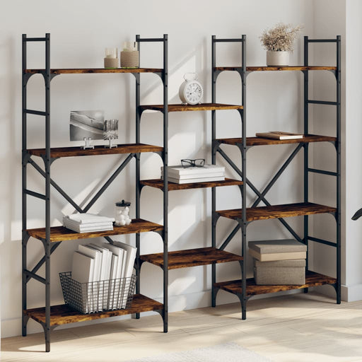 Bibliotecă, stejar fumuriu, 160x28,5x136,5 cm, lemn prelucrat - WALTI WALTI