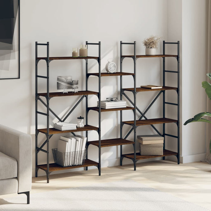 Bibliotecă, stejar maro, 160x28,5x136,5 cm, lemn prelucrat - WALTI WALTI