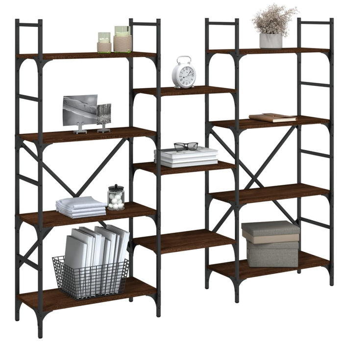 Bibliotecă, stejar maro, 160x28,5x136,5 cm, lemn prelucrat - WALTI WALTI